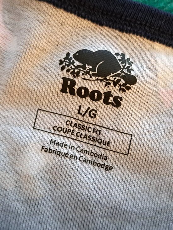 ROOTS Holiday Pajama Top, navy, sz L - Picture 6 of 7